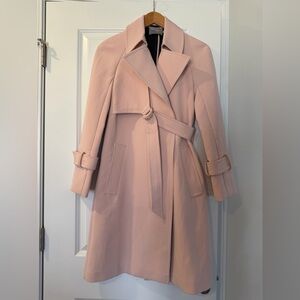 Blush Trench Coat with Tie Belt